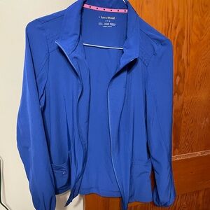 Size Large Royal Blue Heart Soul Zipper Scrub Jacket